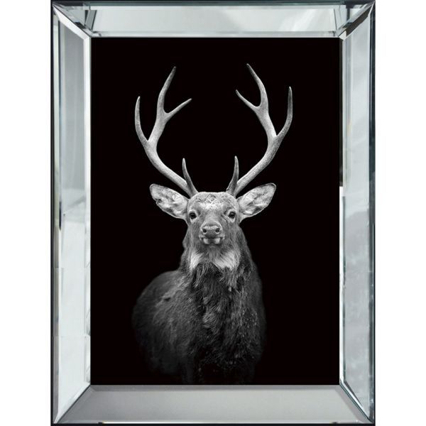 Deer Black/White 70x4.5x90cm Pearl Frame Black/White
